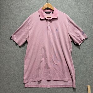 Polo Golf Ralph Lauren Mens XL Polo Shirt Short Sleeve Pink Stripe Pima Cotton
